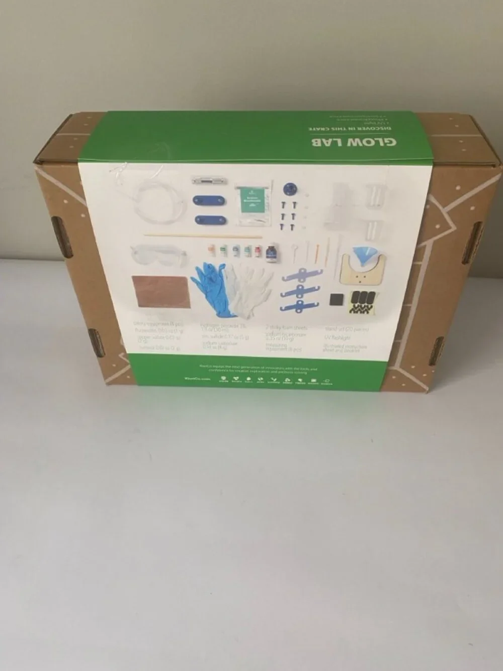 KiwiCo Glow Lab build kit. Recommended ages 14+
